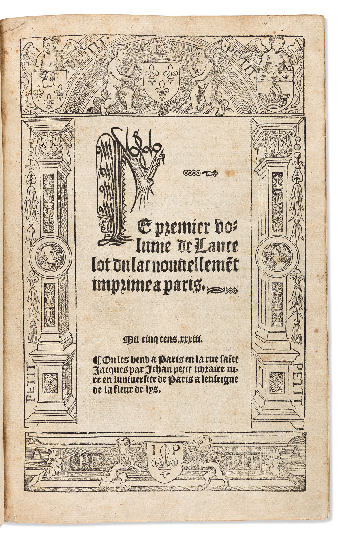 Lancelot du Lac. Le Premier Volume de Lancelot du Lac Nouvelleme[n]t Imprimé à Paris.